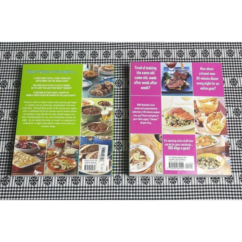 Set of 2 Rachael Ray Cookbooks 30-Minute Meals Crowds Dinners Leftovers Brunch